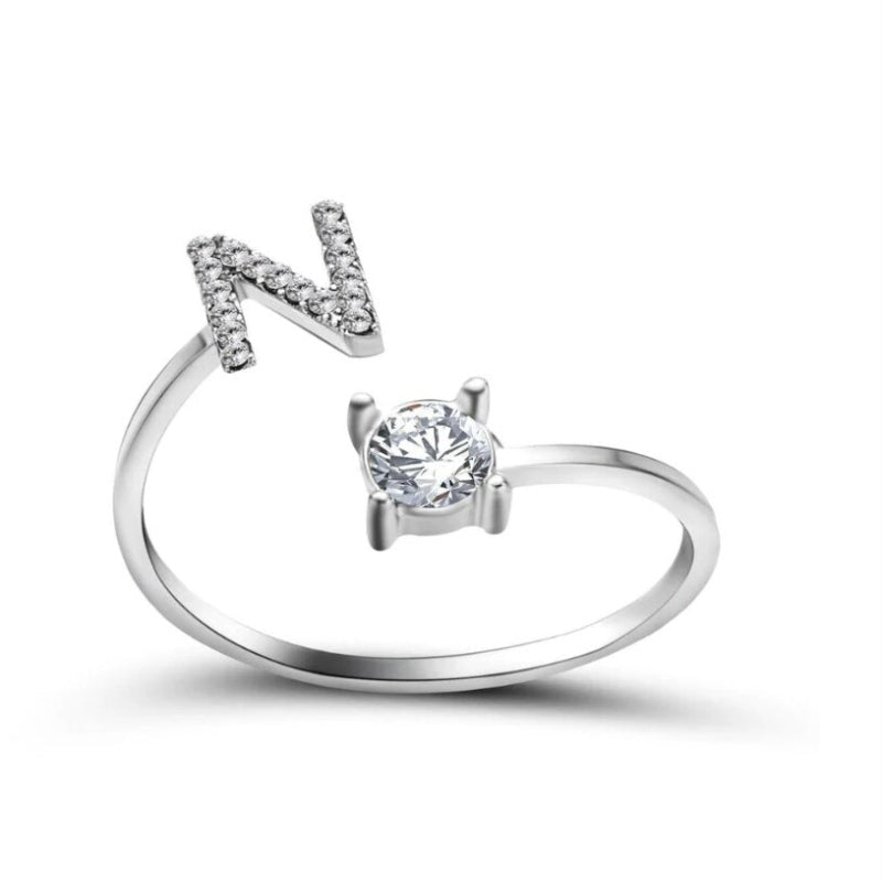 Goldener verstellbarer A-Z personalisierter Anfangsbuchstabe mit Strassringen