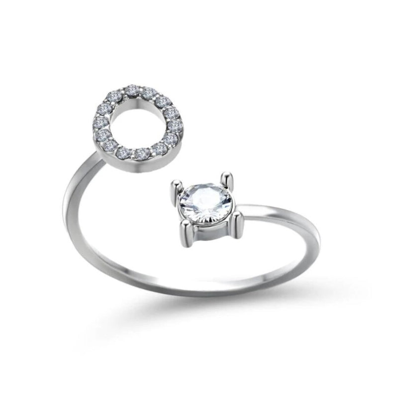 Goldener verstellbarer A-Z personalisierter Anfangsbuchstabe mit Strassringen