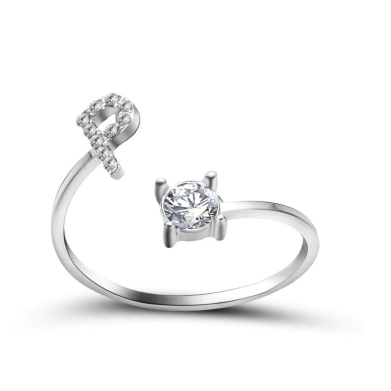 Goldener verstellbarer A-Z personalisierter Anfangsbuchstabe mit Strassringen