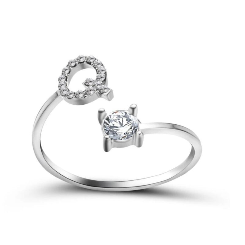 Goldener verstellbarer A-Z personalisierter Anfangsbuchstabe mit Strassringen