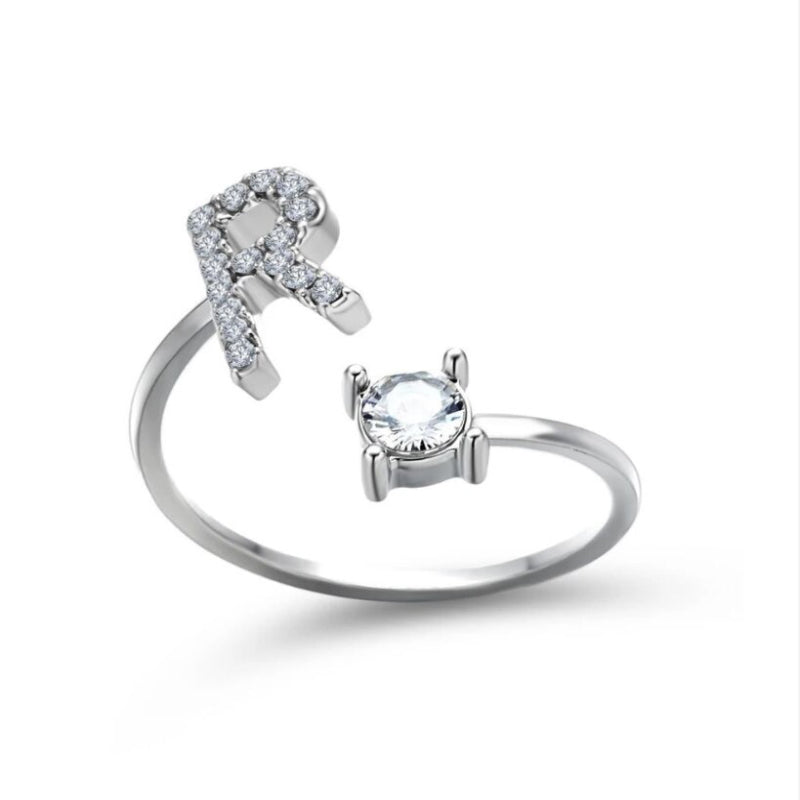 Goldener verstellbarer A-Z personalisierter Anfangsbuchstabe mit Strassringen