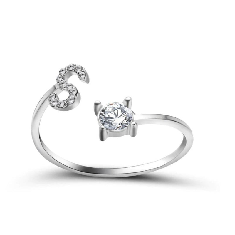 Goldener verstellbarer A-Z personalisierter Anfangsbuchstabe mit Strassringen