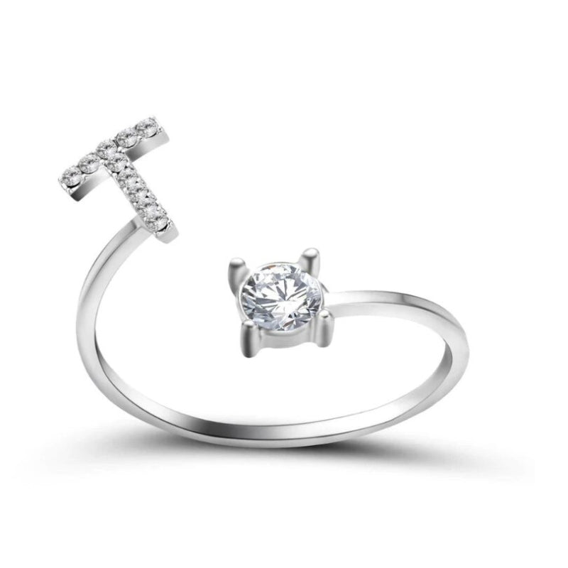 Goldener verstellbarer A-Z personalisierter Anfangsbuchstabe mit Strassringen