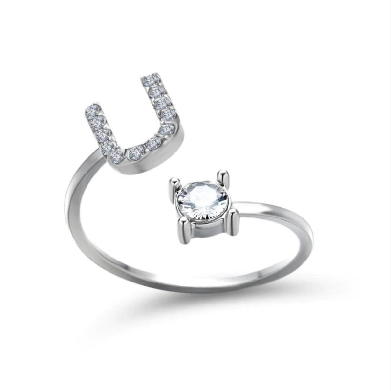 Goldener verstellbarer A-Z personalisierter Anfangsbuchstabe mit Strassringen