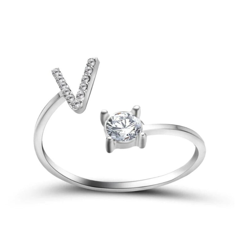 Goldener verstellbarer A-Z personalisierter Anfangsbuchstabe mit Strassringen