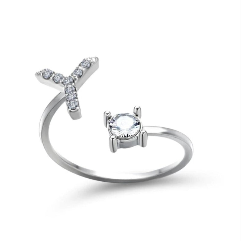 Goldener verstellbarer A-Z personalisierter Anfangsbuchstabe mit Strassringen