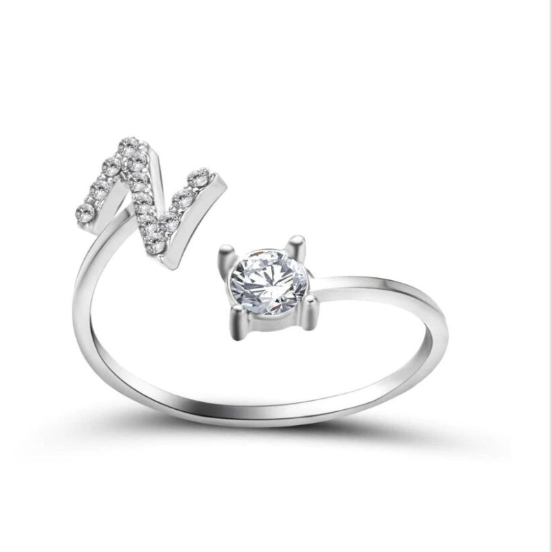 Goldener verstellbarer A-Z personalisierter Anfangsbuchstabe mit Strassringen