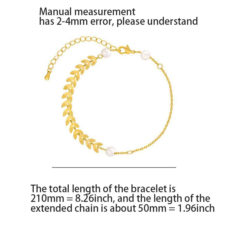 Armband mit goldenen Perlenblättern