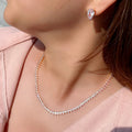 Wunderschönes Schmuckset mit Halskette und Ohrringen aus Iced-Out-Zirkonia