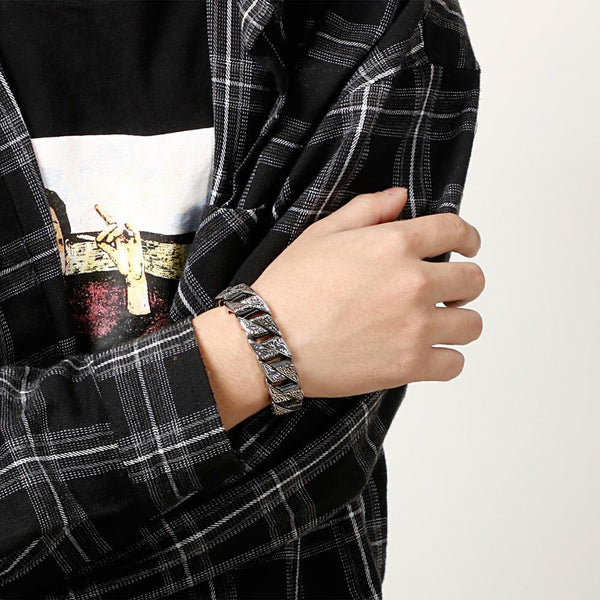Armband für Männer Einzigartige Schnitzerei Kubanische Gliederkette