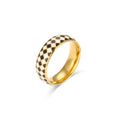 Schwarz-weißer Emaille-Ring