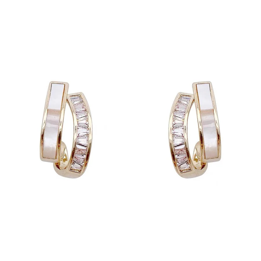 Goldohrringe Weißer Opal