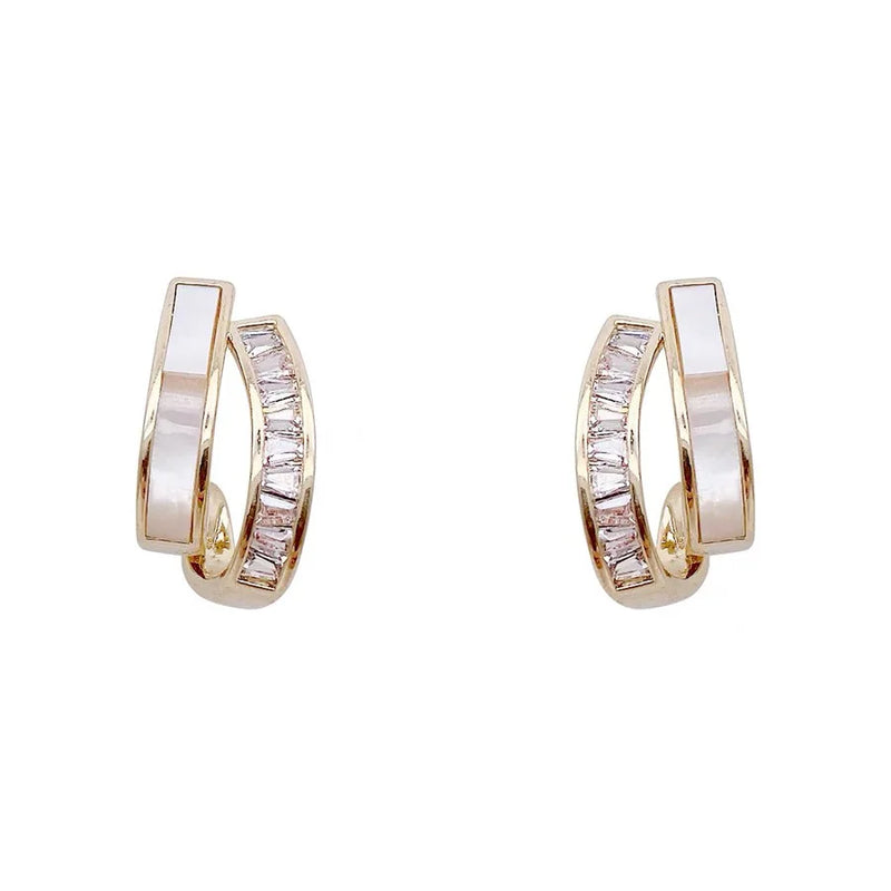 Goldohrringe Weißer Opal