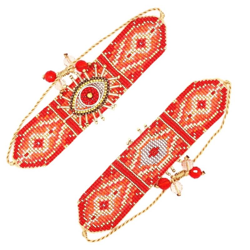 Breites verstellbares Evil Eye-Armband