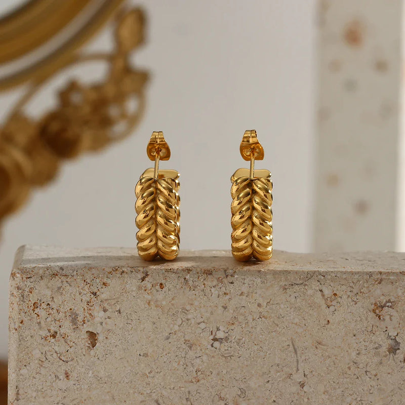 Creolen mit Blattmotiv