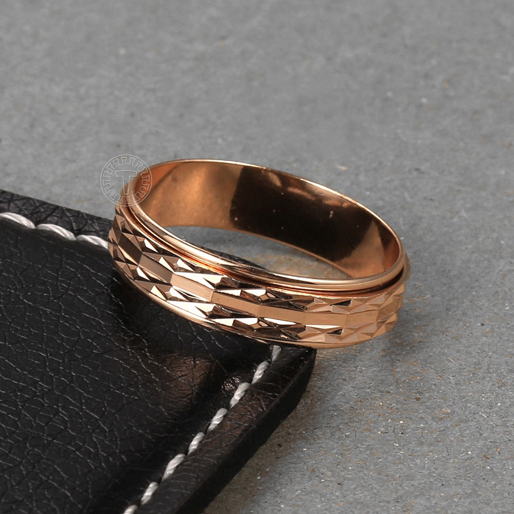 Geschnitzter Fidget Ring aus Roségold