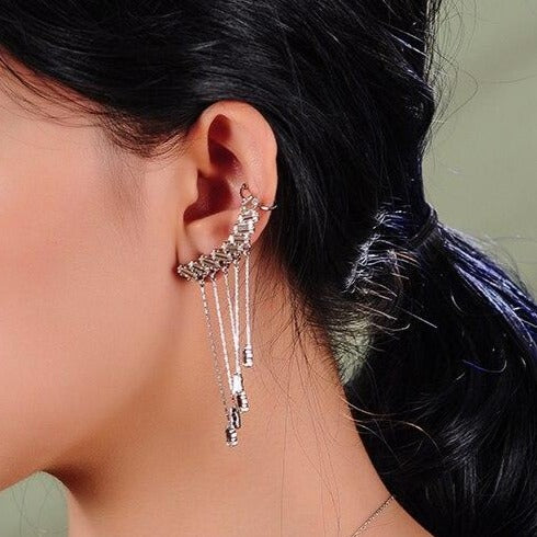 Weiße Ebenen Ohrringe