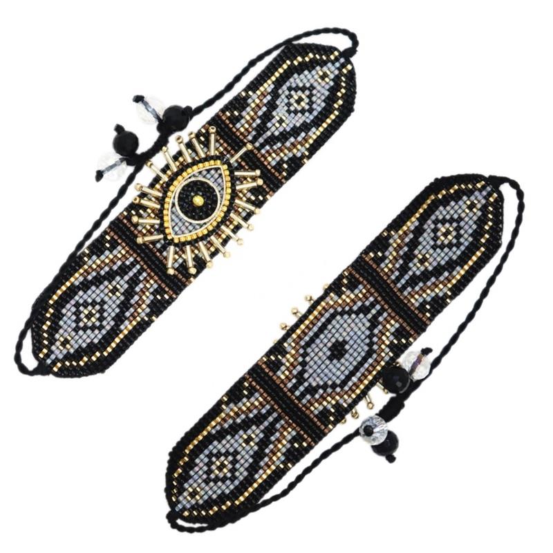 Breites verstellbares Evil Eye-Armband