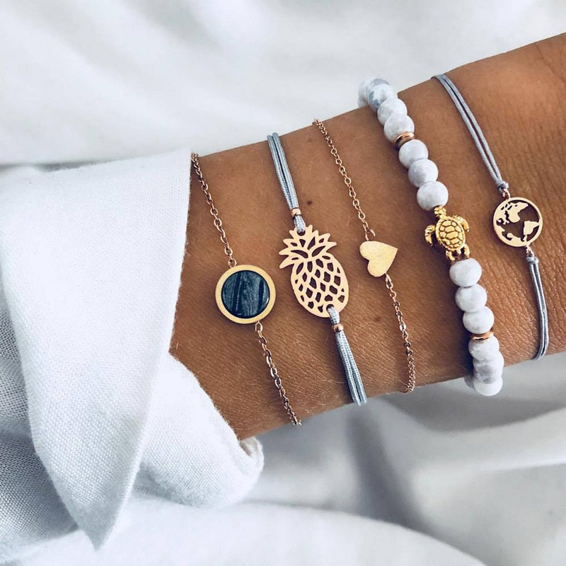 Böhmisches Goldarmband-Set