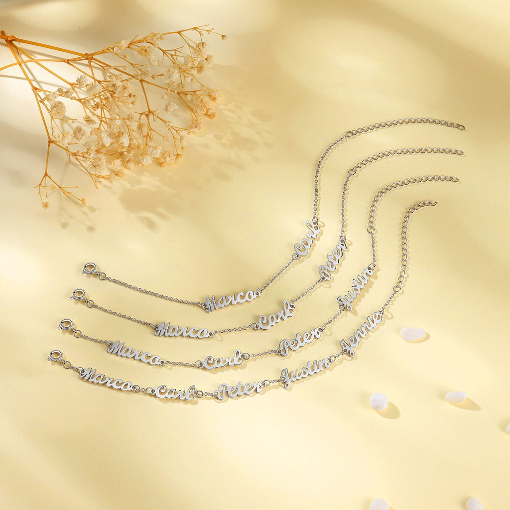 925 Personalisierte Brief Namensschild Armbänder