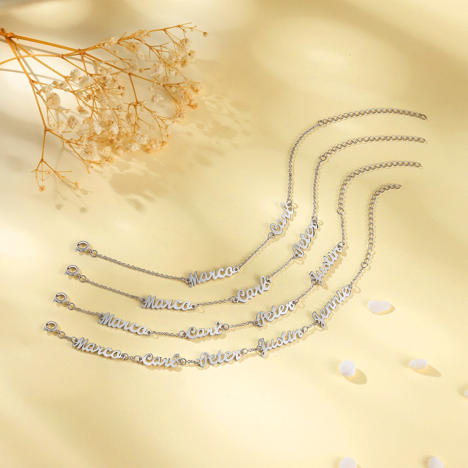 925 Personalisierte Brief Namensschild Armbänder