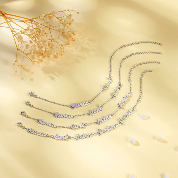 925 Personalisierte Brief Namensschild Armbänder