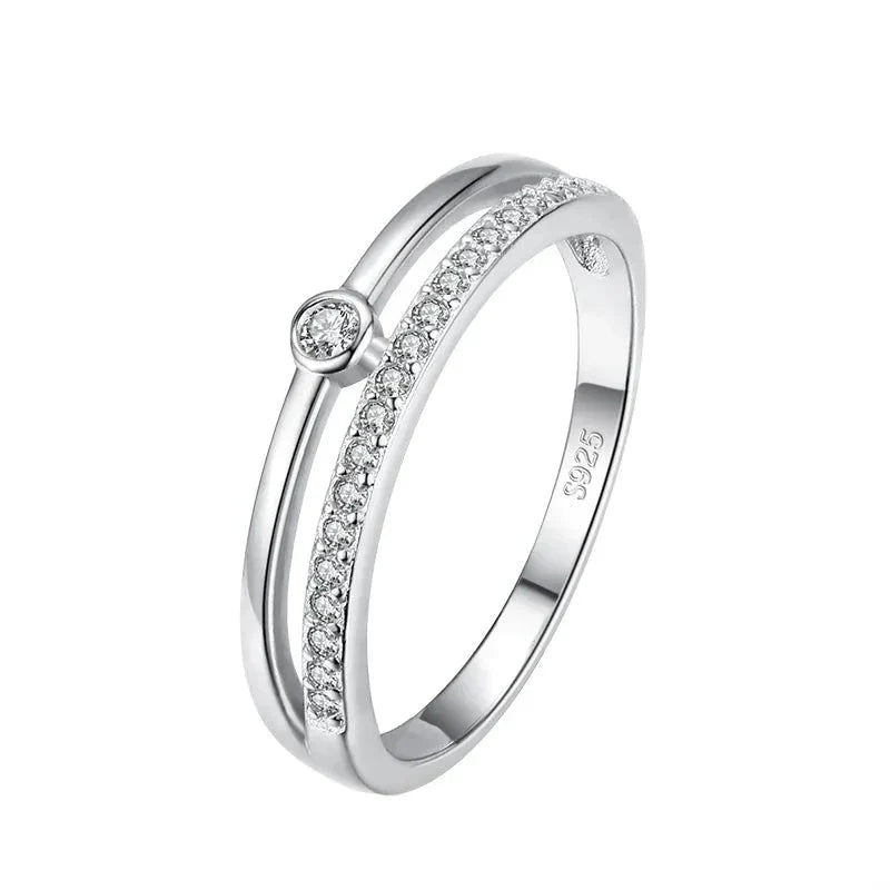 Silberner Doppelring