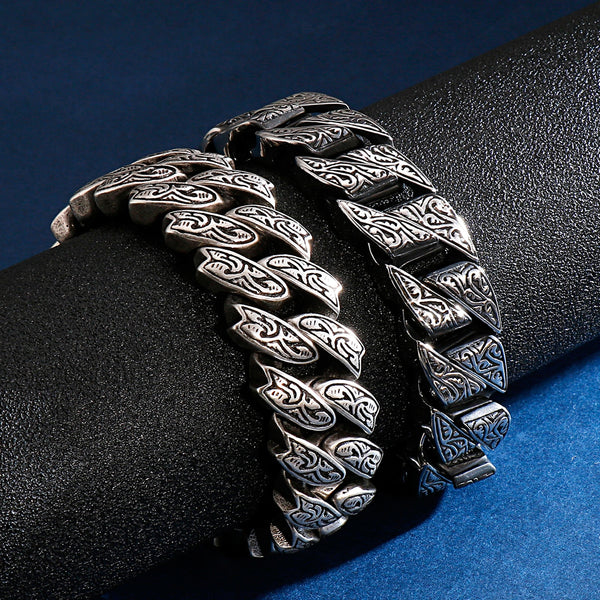 Armband für Männer Einzigartige Schnitzerei Kubanische Gliederkette