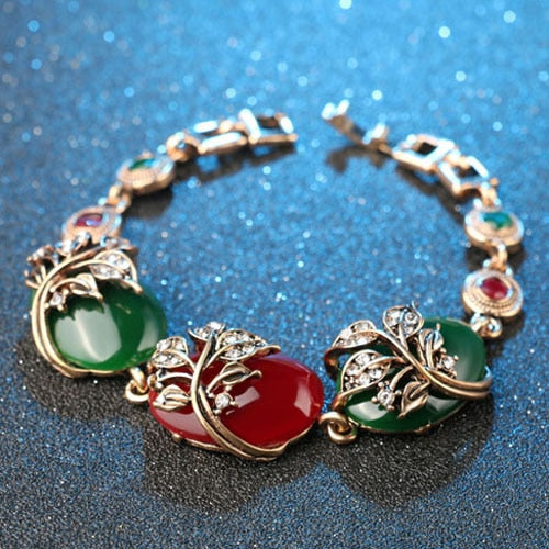 Antikgold Großes farbiges Harzarmband