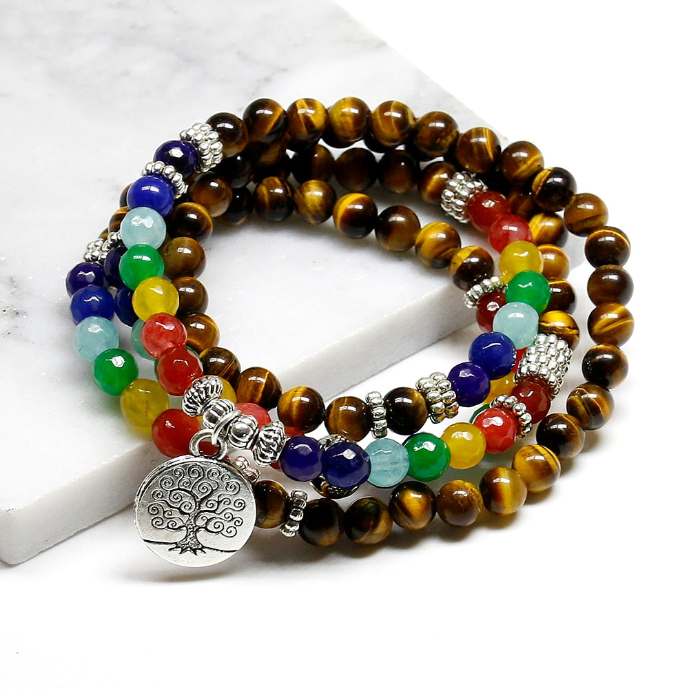 7 Chakra Tigerauge Heilungsarmband