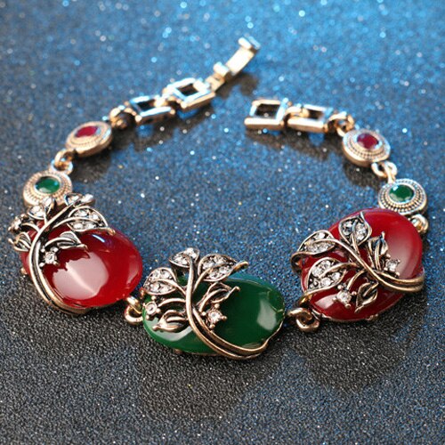 Antikgold Großes farbiges Harzarmband