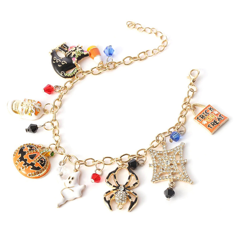 Armbänder mit mehreren Charms zum Thema Halloween und Weihnachten