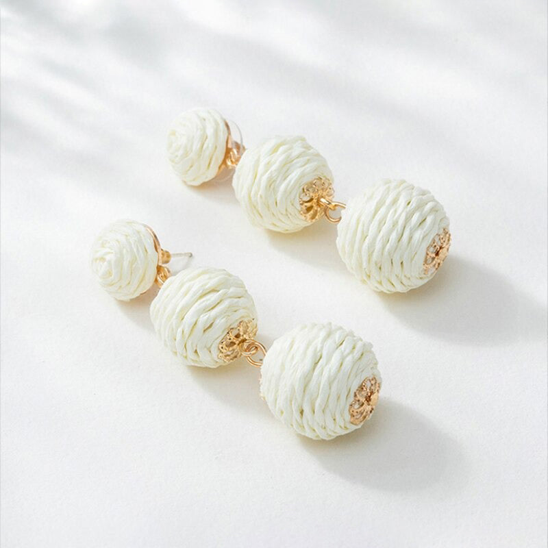 Handgefertigte mehrschichtige Hängekugel-Ohrringe mit langen Tropfen im Bohemian-Stil für den Sommer