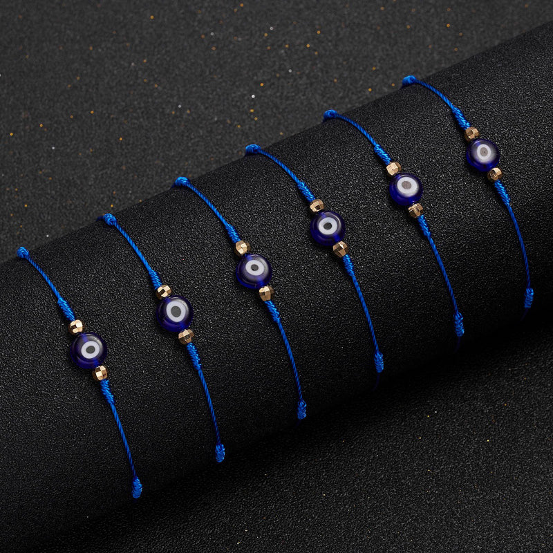 Handgefertigte geflochtene Lucky Eyes-Knotenarmbänder