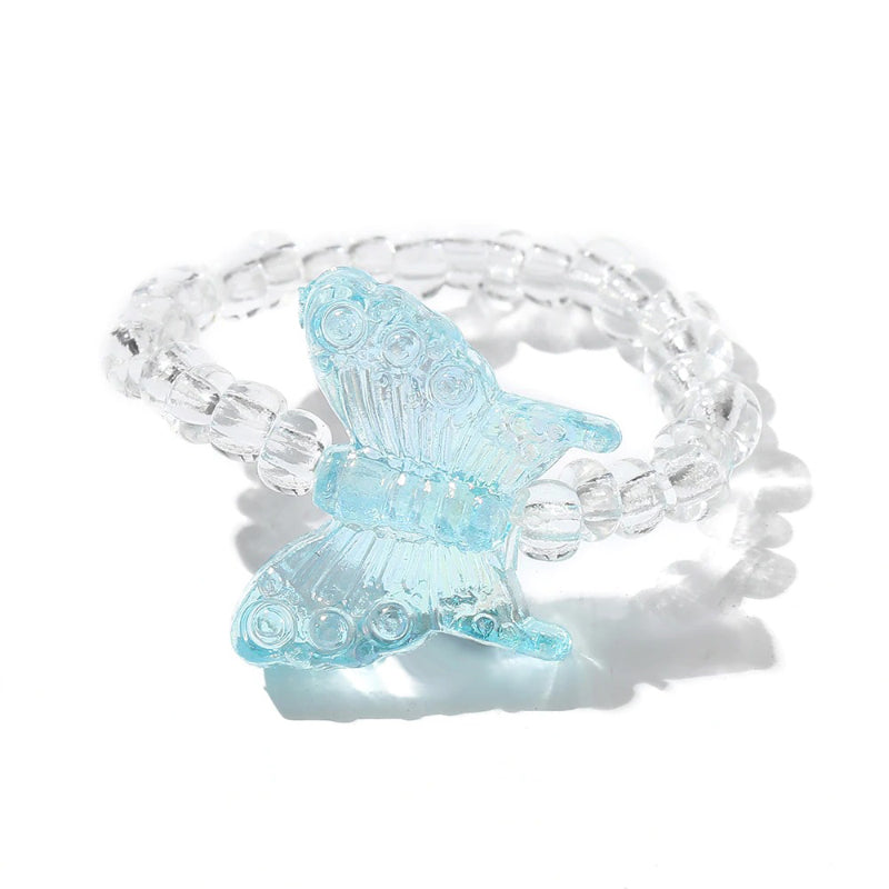 Handgefertigte bunte Acrylringe mit Perlen und Strasssteinen