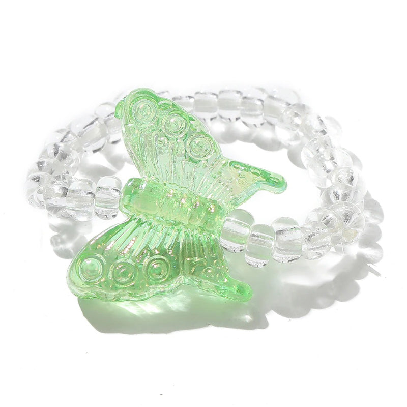 Handgefertigte bunte Acrylringe mit Perlen und Strasssteinen