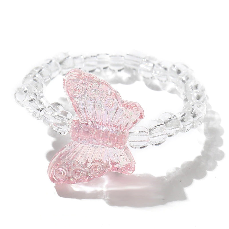 Handgefertigte bunte Acrylringe mit Perlen und Strasssteinen