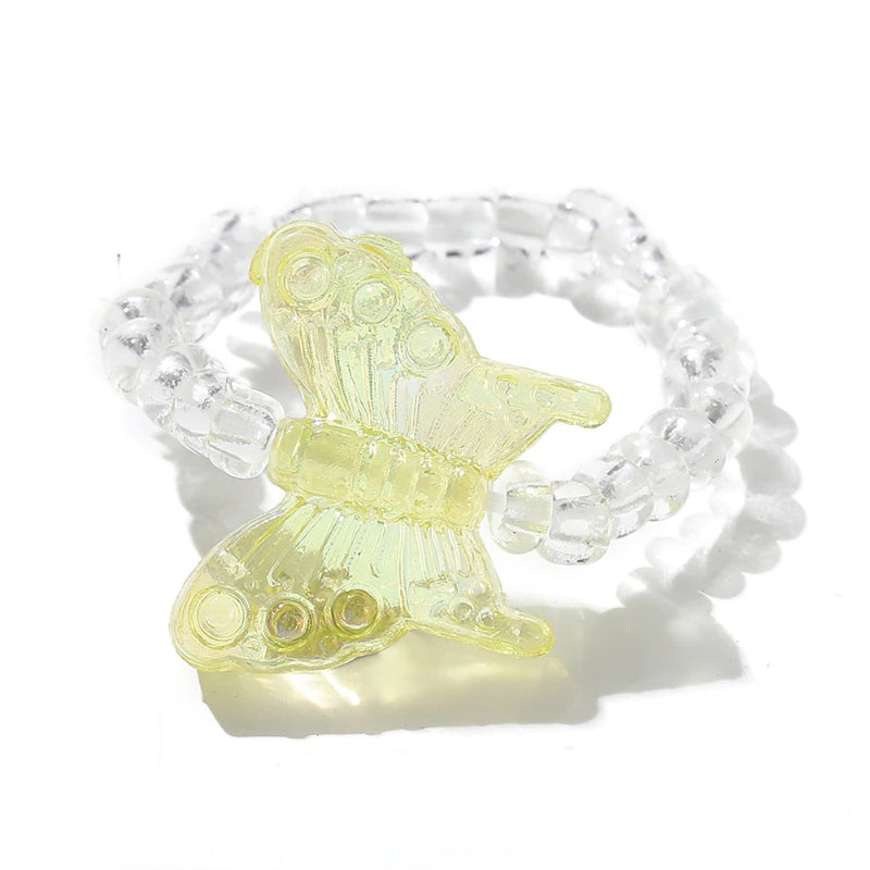 Handgefertigte bunte Acrylringe mit Perlen und Strasssteinen