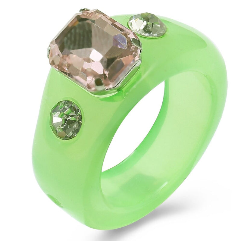 Handgefertigte bunte Acrylringe mit Perlen und Strasssteinen