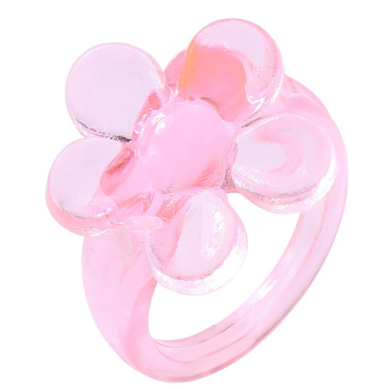 Handgefertigte bunte Acrylringe mit Perlen und Strasssteinen