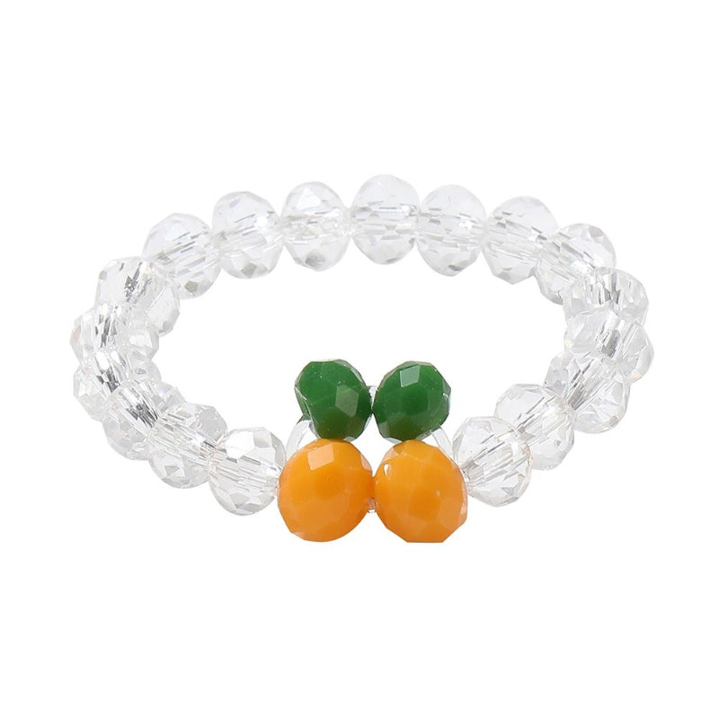 Handgefertigte bunte Acrylringe mit Perlen und Strasssteinen