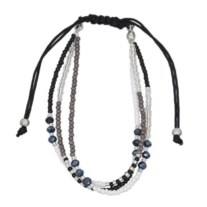 Handgemachte bunte böhmische Sommer-Armbänder aus Rocailles-Perlen