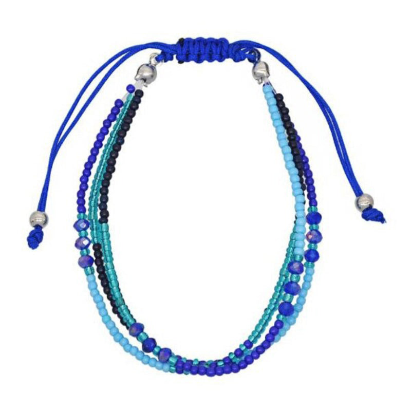 Handgemachte bunte böhmische Sommer-Armbänder aus Rocailles-Perlen