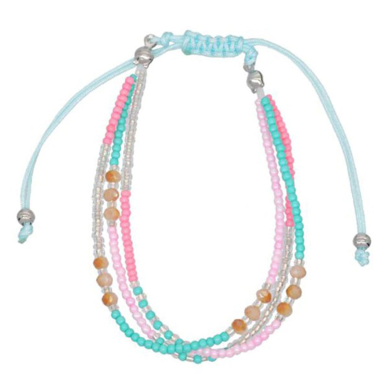 Handgemachte bunte böhmische Sommer-Armbänder aus Rocailles-Perlen