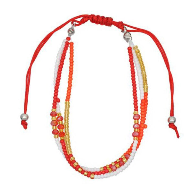 Handgemachte bunte böhmische Sommer-Armbänder aus Rocailles-Perlen