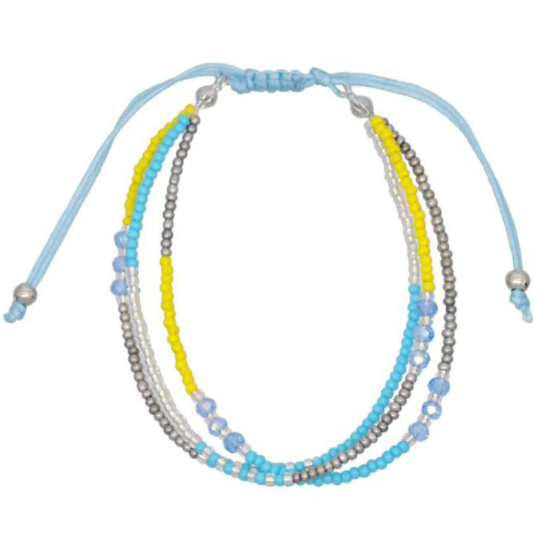 Handgemachte bunte böhmische Sommer-Armbänder aus Rocailles-Perlen