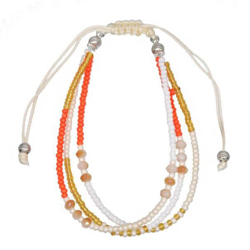 Handgemachte bunte böhmische Sommer-Armbänder aus Rocailles-Perlen