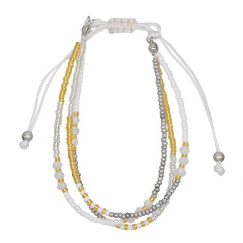 Handgemachte bunte böhmische Sommer-Armbänder aus Rocailles-Perlen