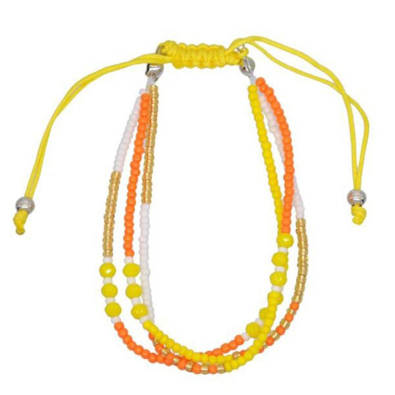 Handgemachte bunte böhmische Sommer-Armbänder aus Rocailles-Perlen