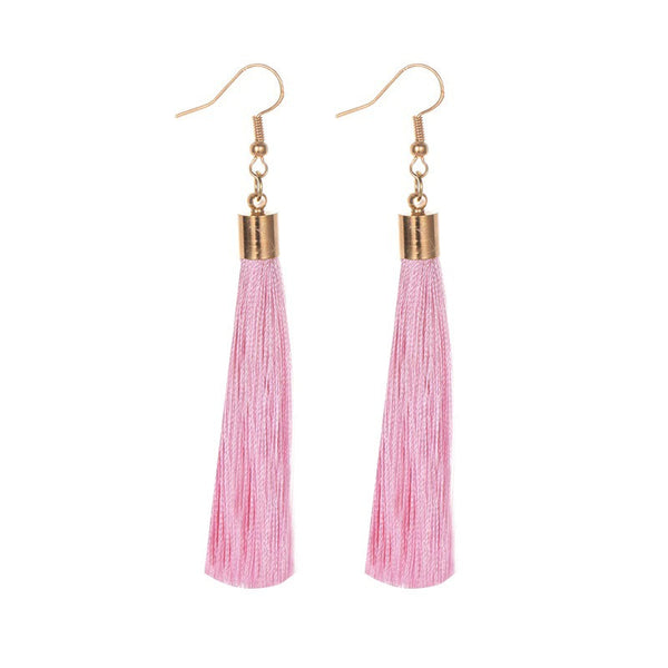 Handgemachte lange Tropfen Quaste Boho Ohrringe